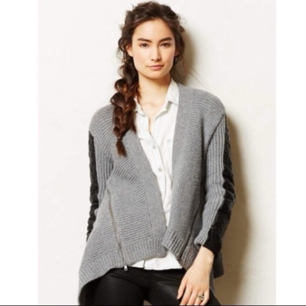 Moth Two-Tone Gray and Black Cardigan